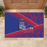 Port-au-Prince Afro-Haitians Rubber Doormat Ayiti Map Pòtoprens Flag Color - Wonder Print Shop