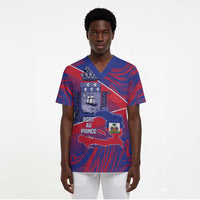 Port-au-Prince Afro-Haitians Scrub Top Ayiti Map Pòtoprens Flag Color - Wonder Print Shop