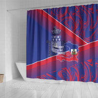 Port-au-Prince Afro-Haitians Shower Curtain Ayiti Map Pòtoprens Flag Color - Wonder Print Shop