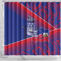 Port-au-Prince Afro-Haitians Shower Curtain Ayiti Map Pòtoprens Flag Color - Wonder Print Shop