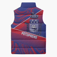 Port-au-Prince Afro-Haitians Sleeveless Puffer Jacket Ayiti Map Pòtoprens Flag Color - Wonder Print Shop