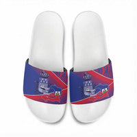 Port-au-Prince Afro-Haitians Slide Sandals Ayiti Map Pòtoprens Flag Color - Wonder Print Shop
