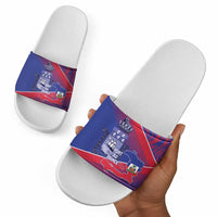 Port-au-Prince Afro-Haitians Slide Sandals Ayiti Map Pòtoprens Flag Color - Wonder Print Shop