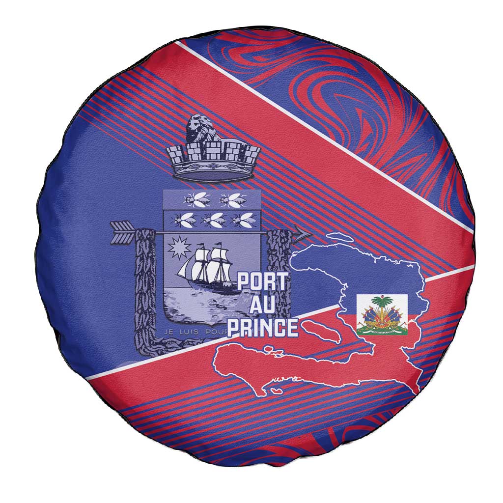 Port-au-Prince Afro-Haitians Spare Tire Cover Ayiti Map Pòtoprens Flag Color - Wonder Print Shop