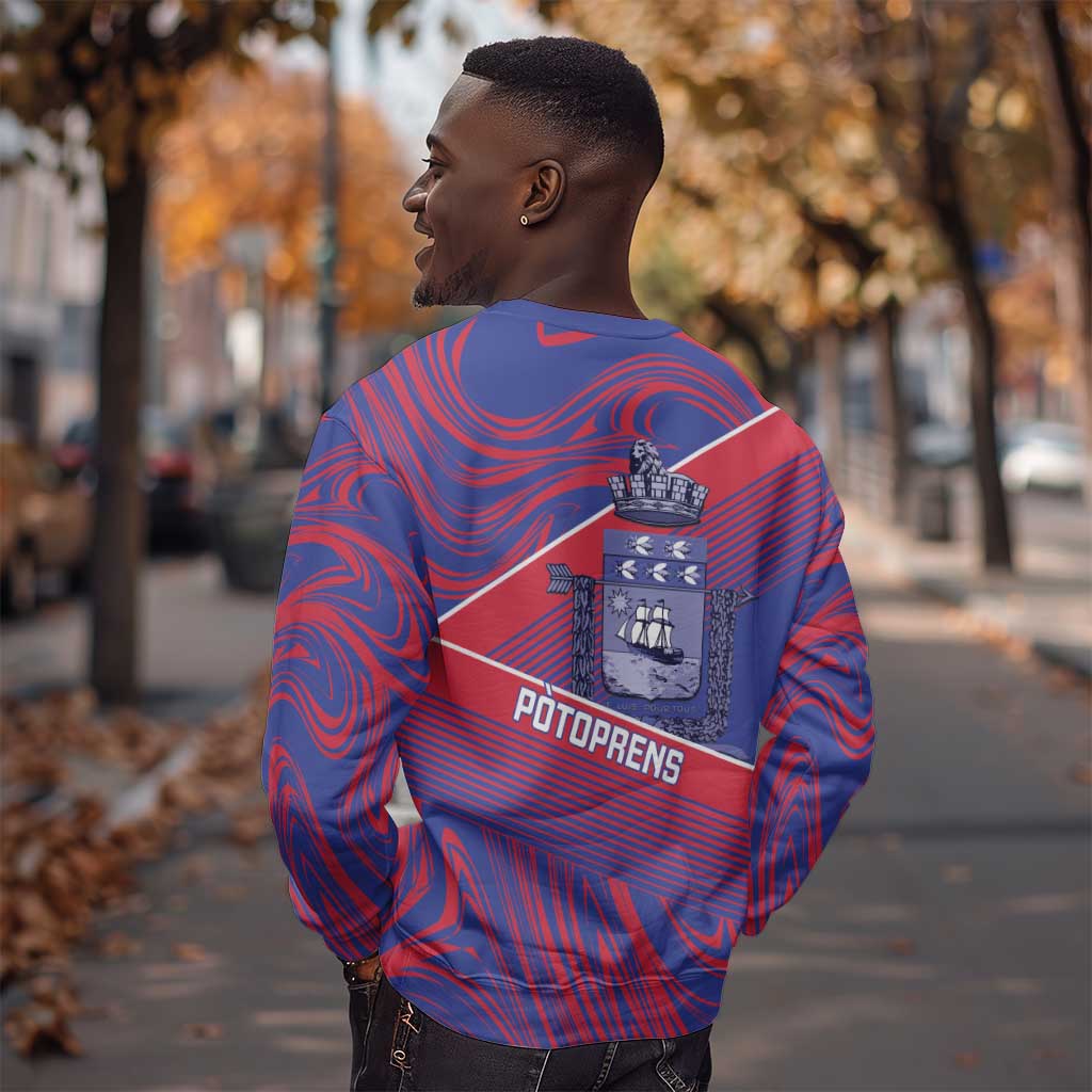 Port-au-Prince Afro-Haitians Sweatshirt Ayiti Map Pòtoprens Flag Color - Wonder Print Shop