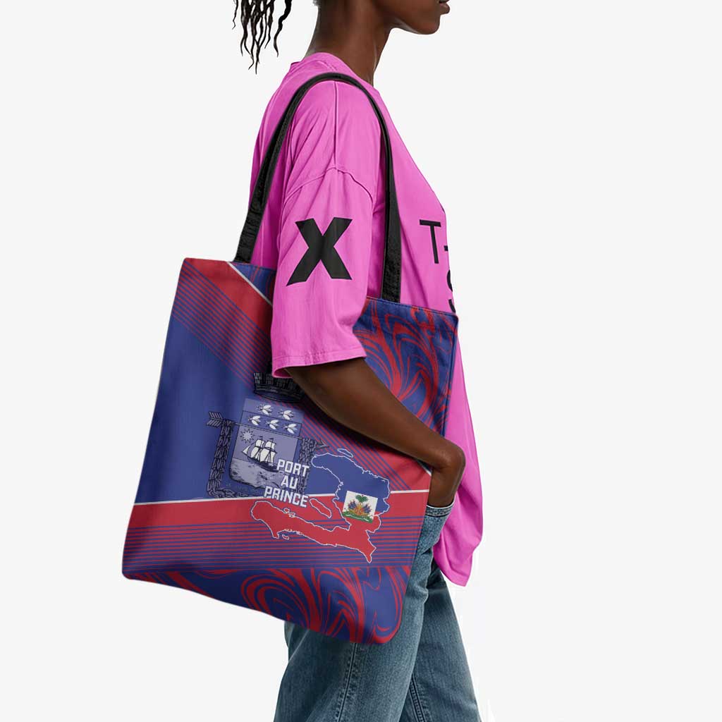 Port-au-Prince Afro-Haitians Tote Bag Ayiti Map Pòtoprens Flag Color - Wonder Print Shop