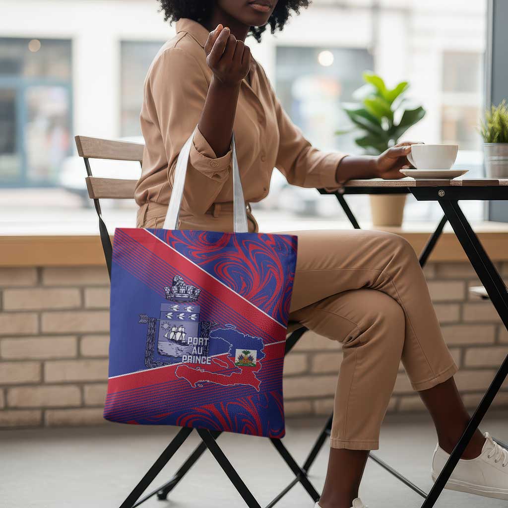 Port-au-Prince Afro-Haitians Tote Bag Ayiti Map Pòtoprens Flag Color - Wonder Print Shop