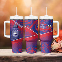 Port-au-Prince Afro-Haitians Tumbler With Handle Ayiti Map Pòtoprens Flag Color - Wonder Print Shop