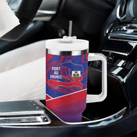 Port-au-Prince Afro-Haitians Tumbler With Handle Ayiti Map Pòtoprens Flag Color - Wonder Print Shop