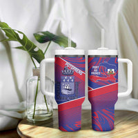 Port-au-Prince Afro-Haitians Tumbler With Handle Ayiti Map Pòtoprens Flag Color - Wonder Print Shop