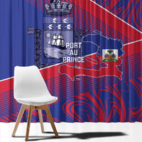 Port-au-Prince Afro-Haitians Window Curtain Ayiti Map Pòtoprens Flag Color - Wonder Print Shop