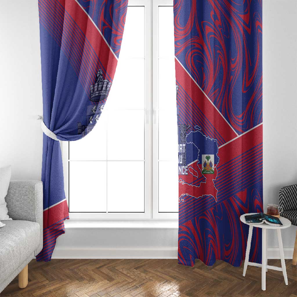 Port-au-Prince Afro-Haitians Window Curtain Ayiti Map Pòtoprens Flag Color - Wonder Print Shop
