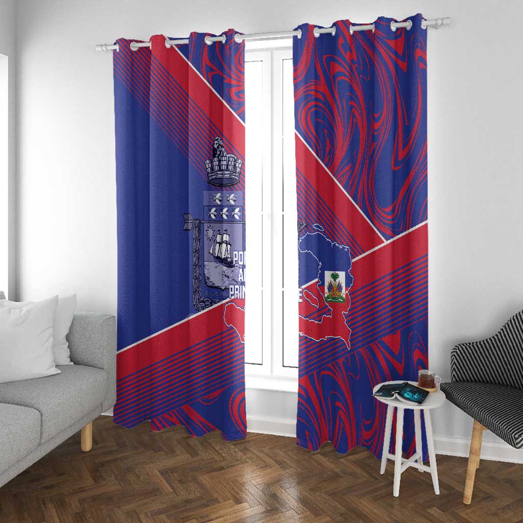 Port-au-Prince Afro-Haitians Window Curtain Ayiti Map Pòtoprens Flag Color - Wonder Print Shop