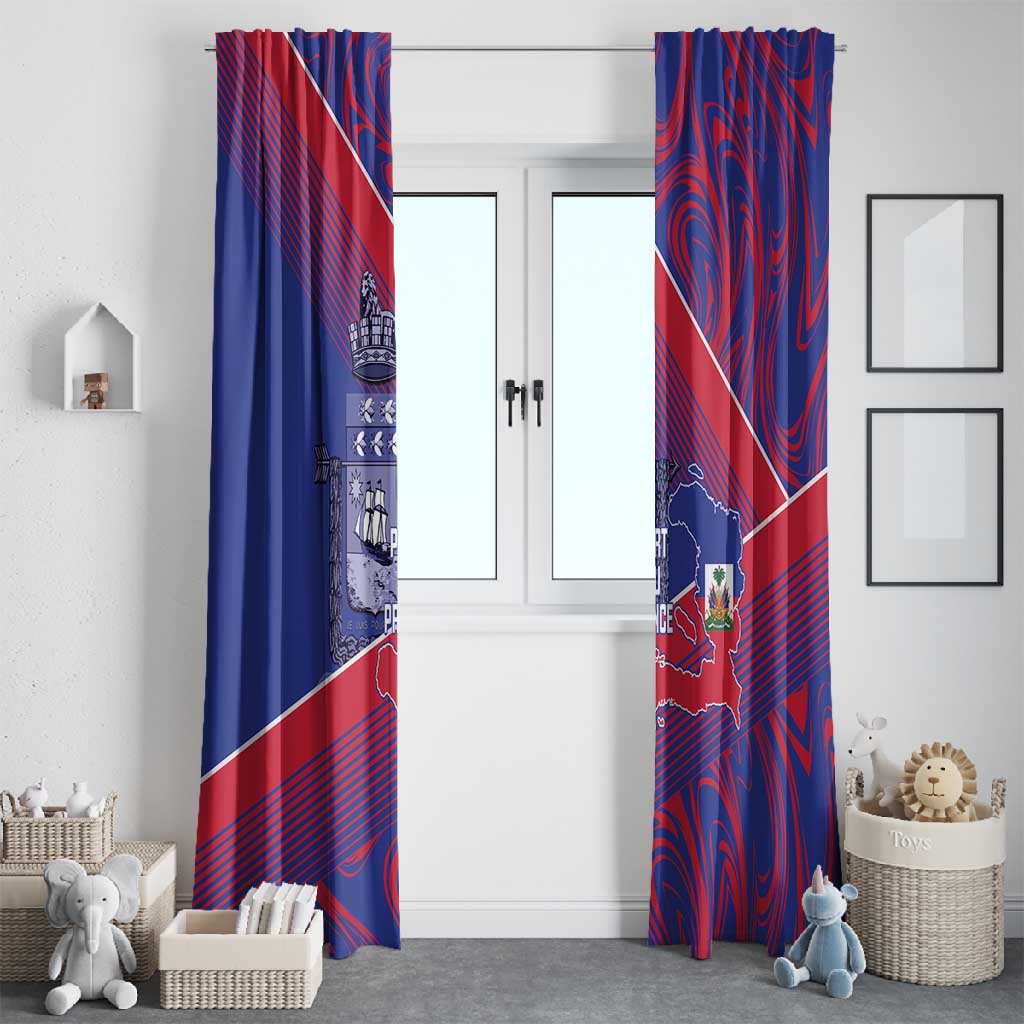 Port-au-Prince Afro-Haitians Window Curtain Ayiti Map Pòtoprens Flag Color - Wonder Print Shop