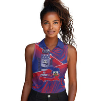 Port-au-Prince Afro-Haitians Women Sleeveless Polo Shirt Ayiti Map Pòtoprens Flag Color - Wonder Print Shop