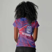 Port-au-Prince Afro-Haitians Women V-Neck T-Shirt Ayiti Map Pòtoprens Flag Color LT14