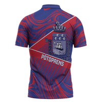 Port-au-Prince Afro-Haitians Zipper Polo Shirt Ayiti Map Pòtoprens Flag Color - Wonder Print Shop