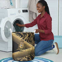 Port-au-Prince Afro-Haitians Laundry Basket Ayiti Map Pòtoprens Gold Color - Wonder Print Shop