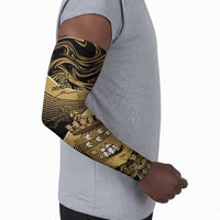 Port-au-Prince Afro-Haitians Arm Sleeves Ayiti Map Pòtoprens Gold Color - Wonder Print Shop