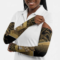 Port-au-Prince Afro-Haitians Arm Sleeves Ayiti Map Pòtoprens Gold Color - Wonder Print Shop