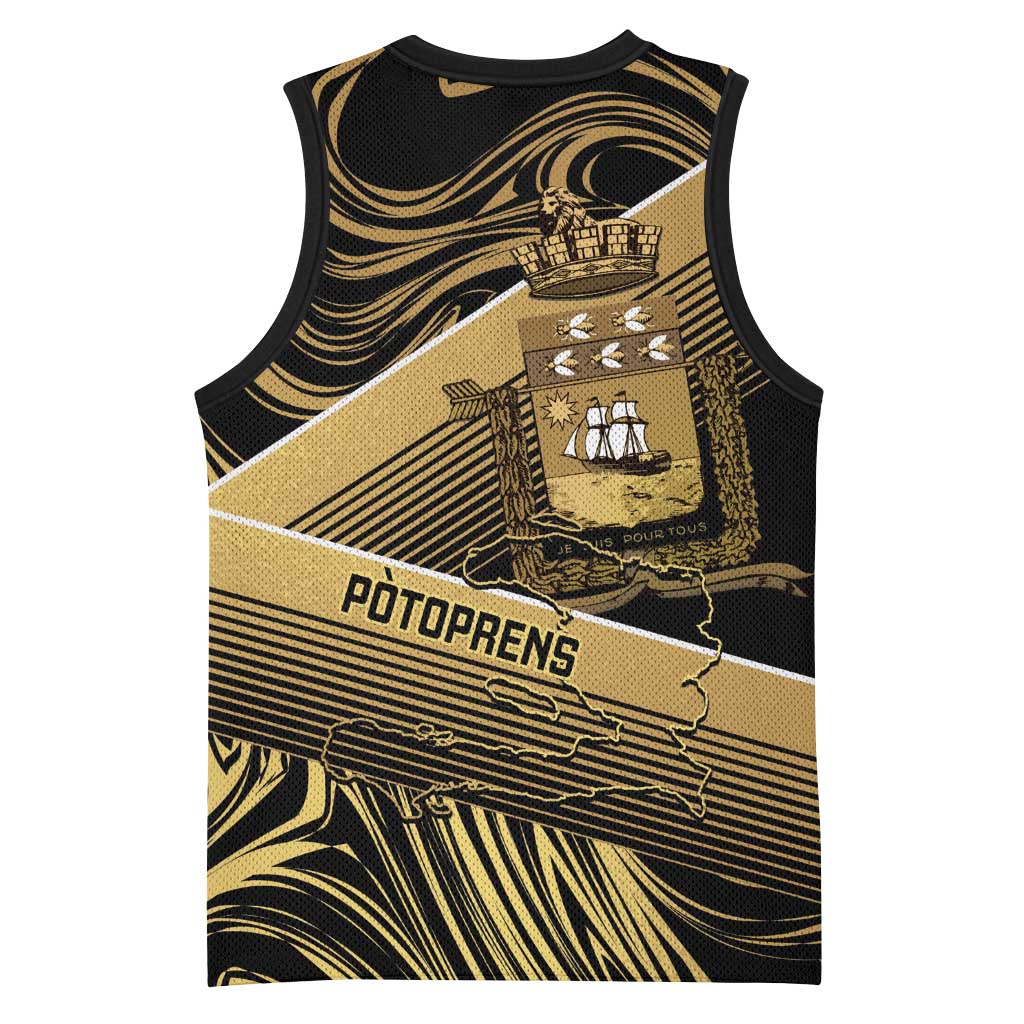 Port-au-Prince Afro-Haitians Basketball Jersey Ayiti Map Pòtoprens Gold Color - Wonder Print Shop