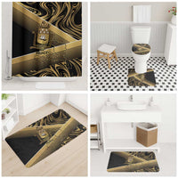 Port-au-Prince Afro-Haitians Bathroom Set Ayiti Map Pòtoprens Gold Color - Wonder Print Shop