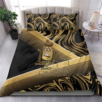 Port-au-Prince Afro-Haitians Bedding Set Ayiti Map Pòtoprens Gold Color - Wonder Print Shop