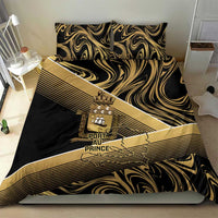 Port-au-Prince Afro-Haitians Bedding Set Ayiti Map Pòtoprens Gold Color - Wonder Print Shop