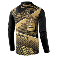 Port-au-Prince Afro-Haitians Button Sweatshirt Ayiti Map Pòtoprens Gold Color
