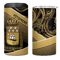 Port-au-Prince Afro-Haitians 4 in 1 Can Cooler Tumbler Ayiti Map Pòtoprens Gold Color - Wonder Print Shop
