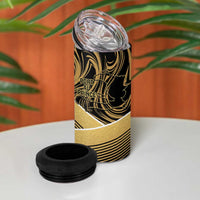 Port-au-Prince Afro-Haitians 4 in 1 Can Cooler Tumbler Ayiti Map Pòtoprens Gold Color - Wonder Print Shop