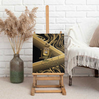 Port-au-Prince Afro-Haitians Canvas Wall Art Ayiti Map Pòtoprens Gold Color - Wonder Print Shop