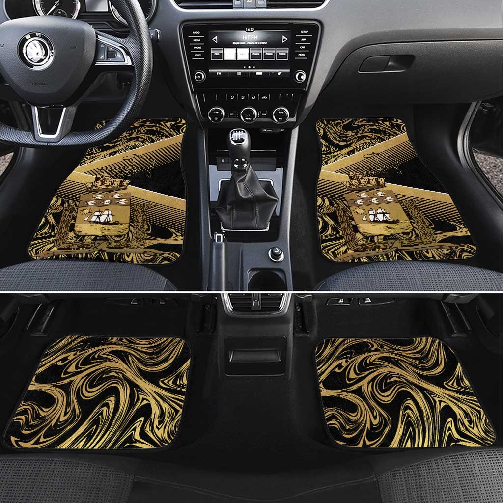 Port-au-Prince Afro-Haitians Car Mats Ayiti Map Pòtoprens Gold Color - Wonder Print Shop