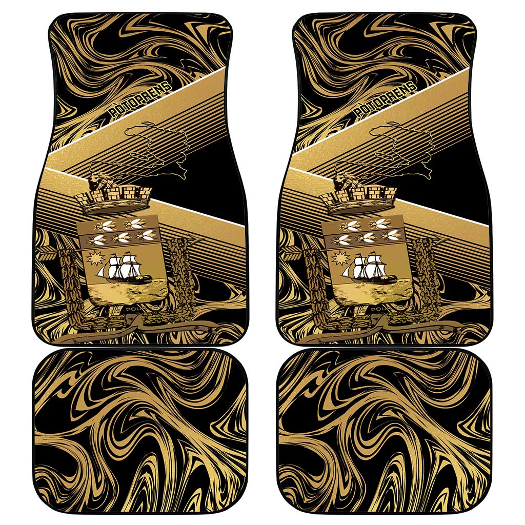 Port-au-Prince Afro-Haitians Car Mats Ayiti Map Pòtoprens Gold Color - Wonder Print Shop