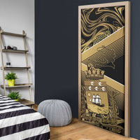 Port-au-Prince Afro-Haitians Door Cover Ayiti Map Pòtoprens Gold Color - Wonder Print Shop