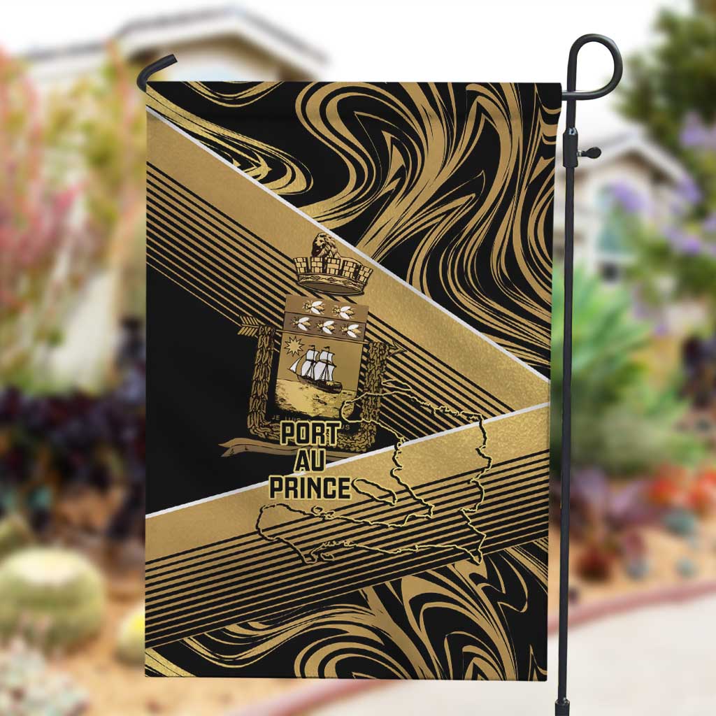 Port-au-Prince Afro-Haitians Garden Flag Ayiti Map Pòtoprens Gold Color - Wonder Print Shop