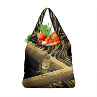 Port-au-Prince Afro-Haitians Grocery Bag Ayiti Map Pòtoprens Gold Color - Wonder Print Shop