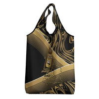 Port-au-Prince Afro-Haitians Grocery Bag Ayiti Map Pòtoprens Gold Color - Wonder Print Shop