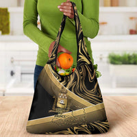 Port-au-Prince Afro-Haitians Grocery Bag Ayiti Map Pòtoprens Gold Color - Wonder Print Shop