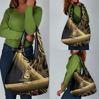 Port-au-Prince Afro-Haitians Grocery Bag Ayiti Map Pòtoprens Gold Color - Wonder Print Shop