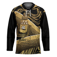 Port-au-Prince Afro-Haitians Hockey Jersey Ayiti Map Pòtoprens Gold Color - Wonder Print Shop