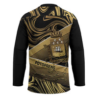 Port-au-Prince Afro-Haitians Hockey Jersey Ayiti Map Pòtoprens Gold Color - Wonder Print Shop