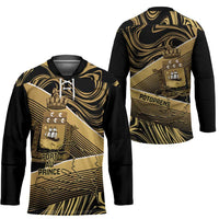 Port-au-Prince Afro-Haitians Hockey Jersey Ayiti Map Pòtoprens Gold Color - Wonder Print Shop