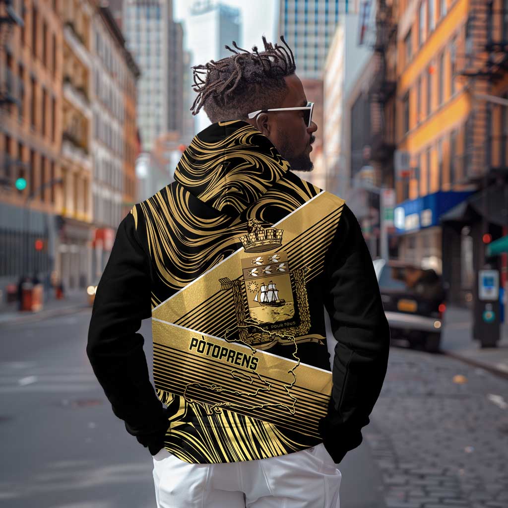 Port-au-Prince Afro-Haitians Hoodie Ayiti Map Pòtoprens Gold Color - Wonder Print Shop