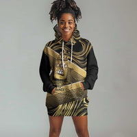 Port-au-Prince Afro-Haitians Hoodie Dress Ayiti Map Pòtoprens Gold Color - Wonder Print Shop