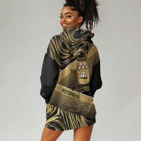 Port-au-Prince Afro-Haitians Hoodie Dress Ayiti Map Pòtoprens Gold Color - Wonder Print Shop