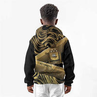 Port-au-Prince Afro-Haitians Kid Hoodie Ayiti Map Pòtoprens Gold Color - Wonder Print Shop