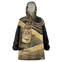 Port-au-Prince Afro-Haitians Kid Wearable Blanket Hoodie Ayiti Map Pòtoprens Gold Color - Wonder Print Shop
