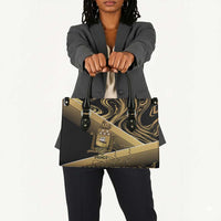 Port-au-Prince Afro-Haitians Leather Bag Ayiti Map Pòtoprens Gold Color - Wonder Print Shop