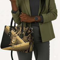 Port-au-Prince Afro-Haitians Leather Bag Ayiti Map Pòtoprens Gold Color - Wonder Print Shop